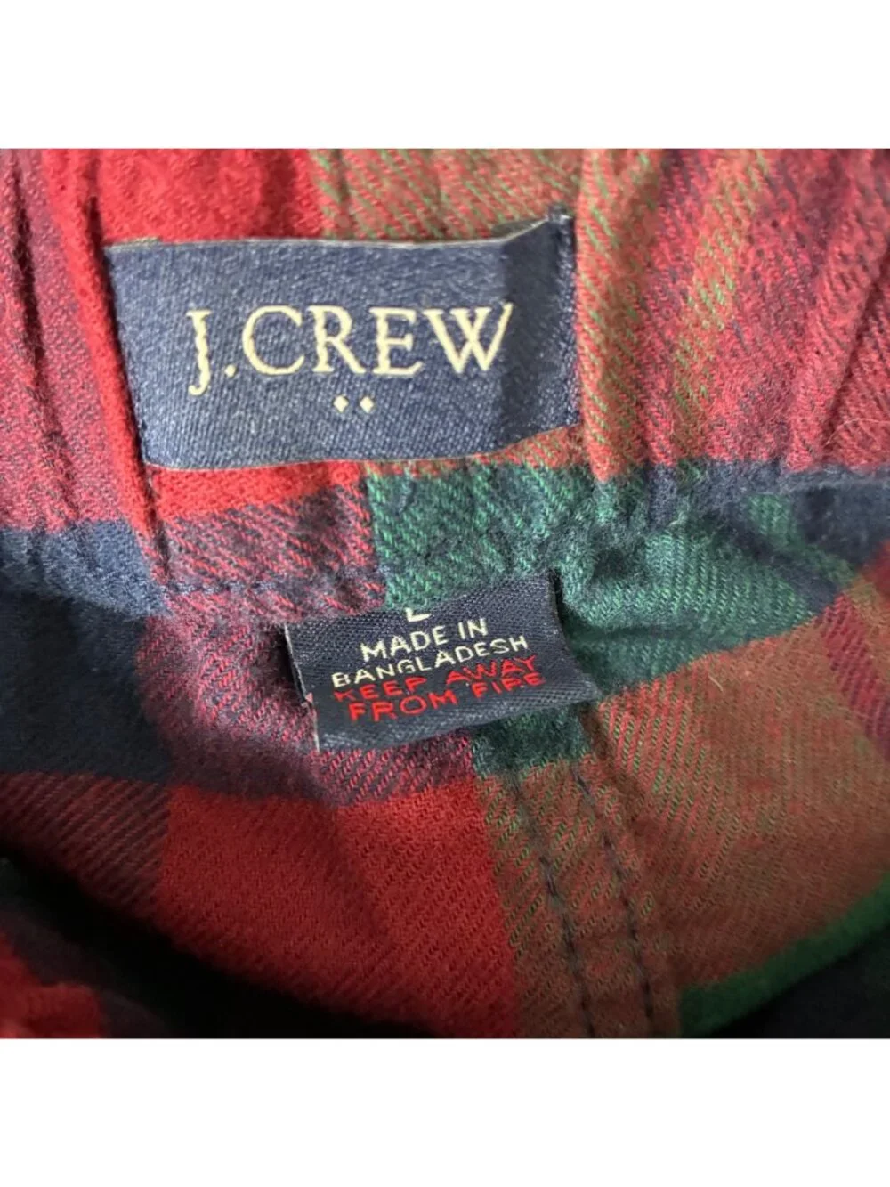 J. Crew Mens’ Flannel Pajama Pant Dark Wine Navy Sz L Cozy Sleep